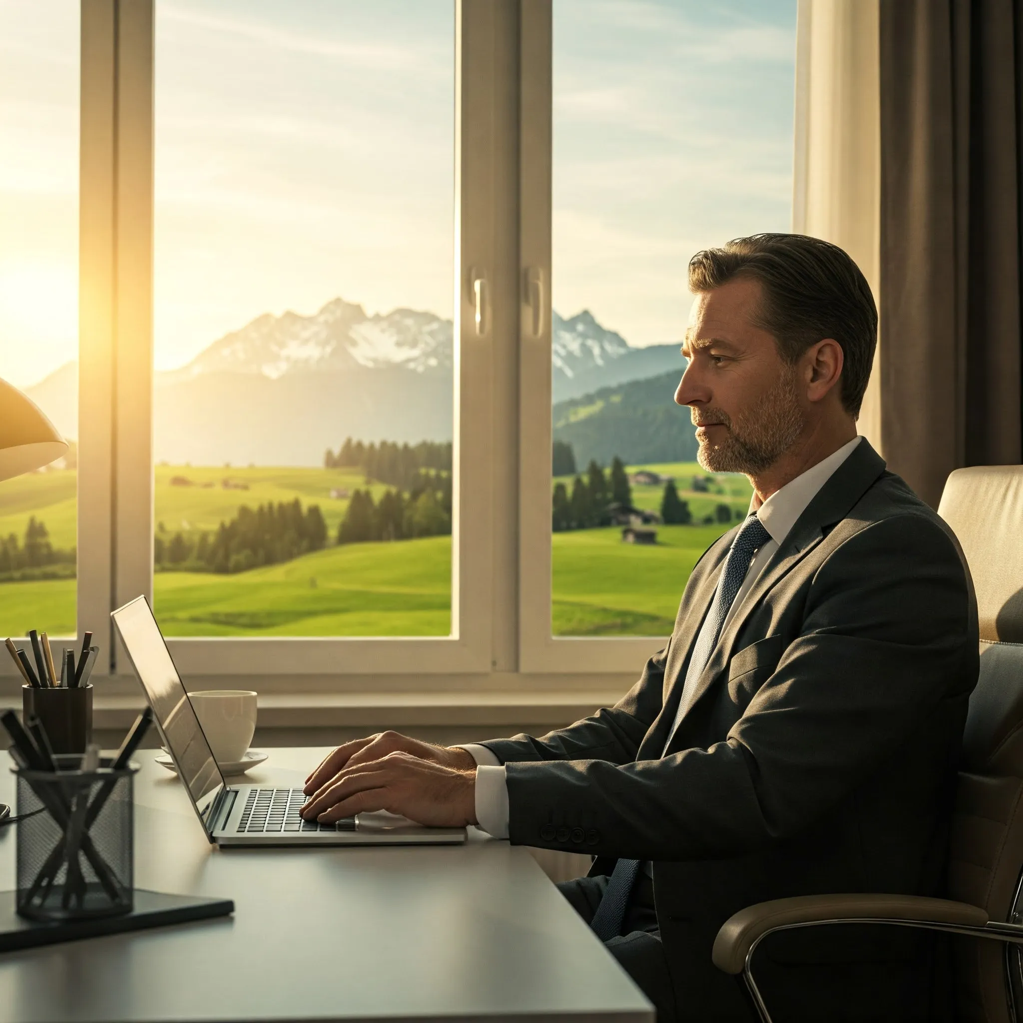 Chef d'entreprise serein