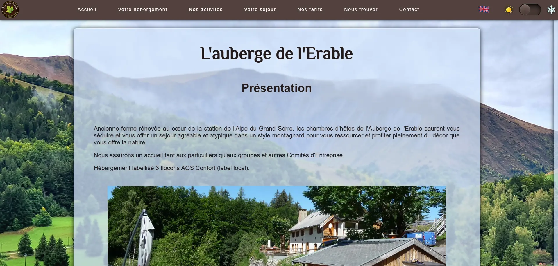 Présentation sur la page été