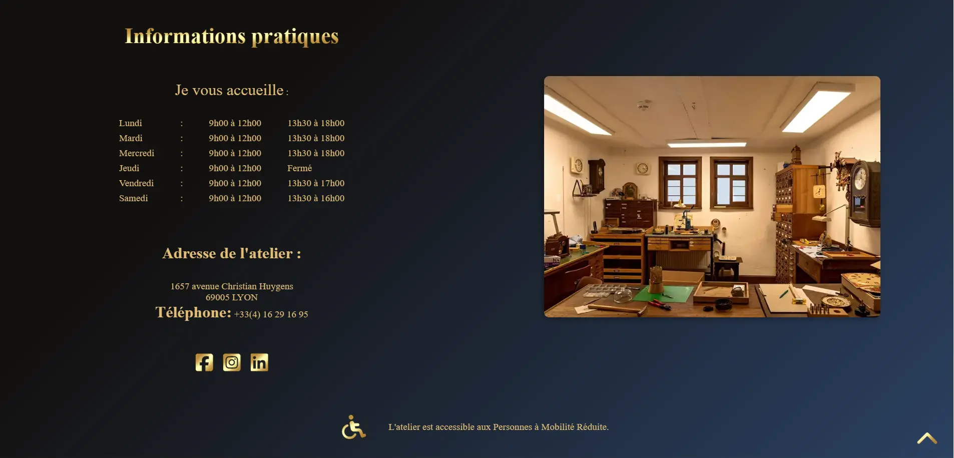 Section informations pratiques