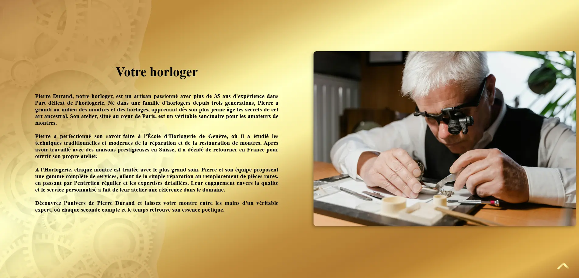 Présentation de l'horloger